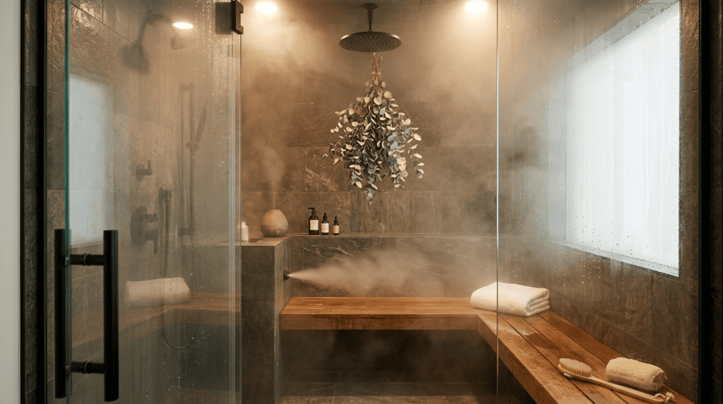 steam shower with aromatherapy
