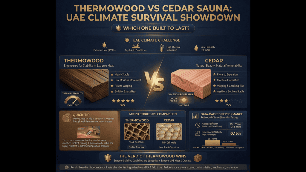 thermowood vs cedar sauna