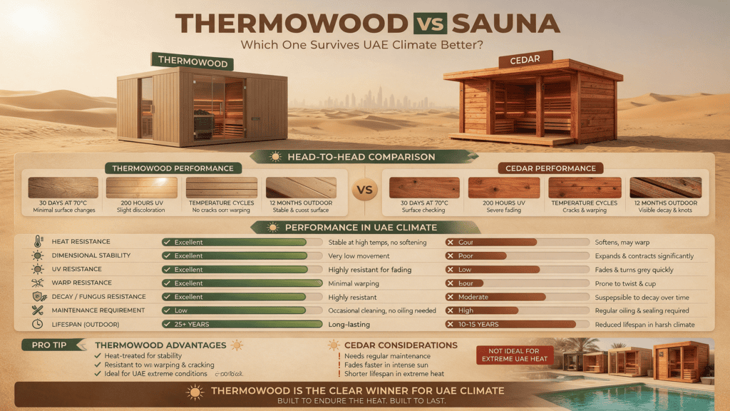 thermowood vs cedar sauna